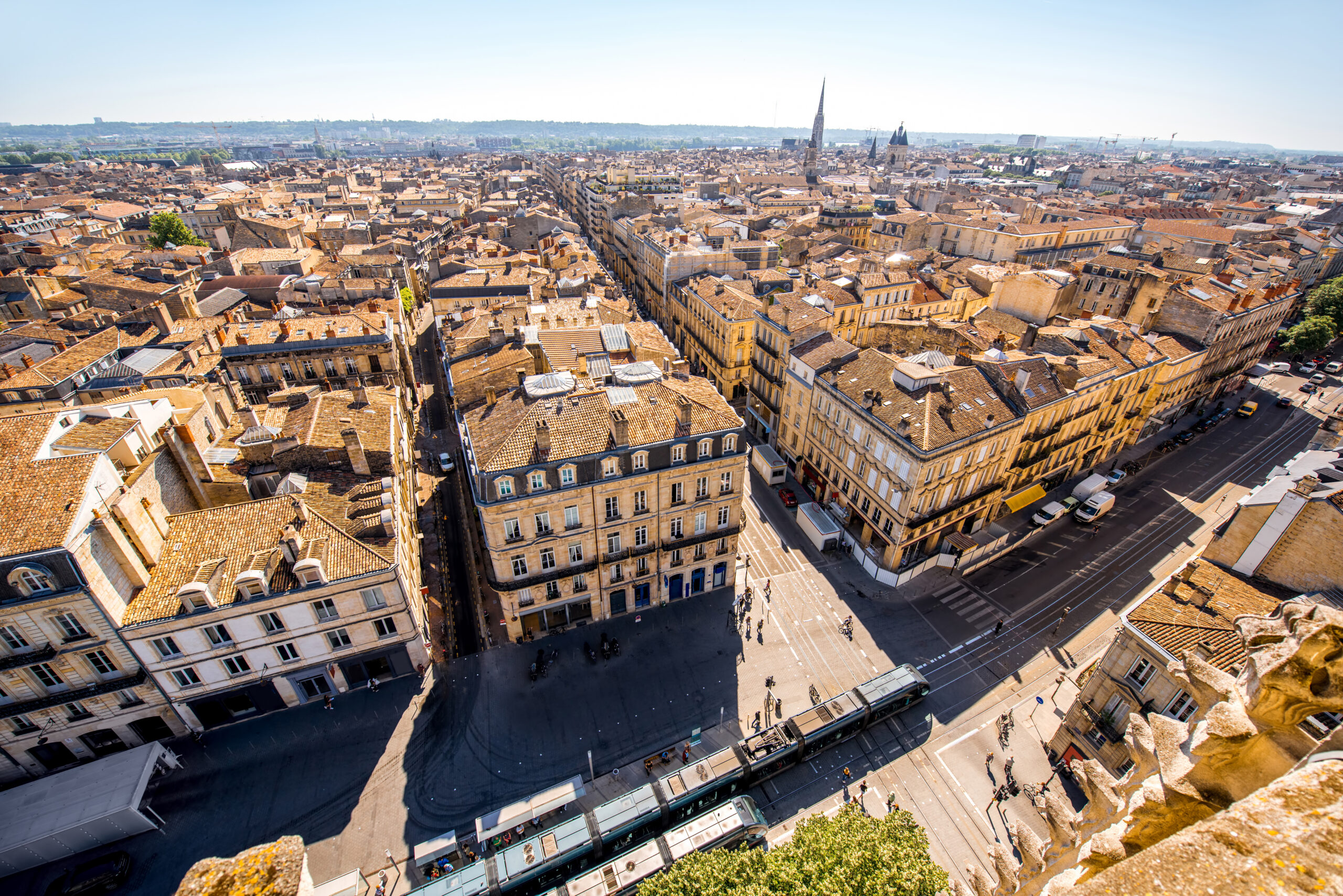 Aerial,Cityscape,View,On,The,Old,Town,Of,Bordeaux,City